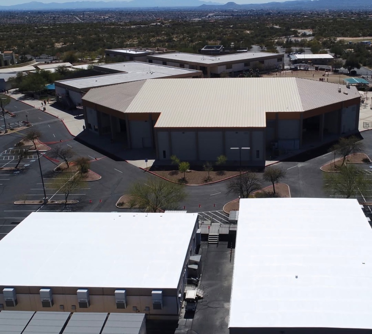 Finished W&D Roofing church roof coating project with reflective coating system