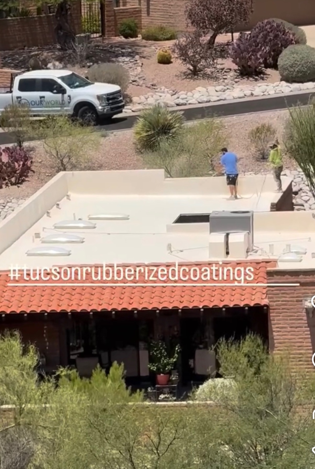 W&D Roofing elastomeric coating application on an Arizona roof