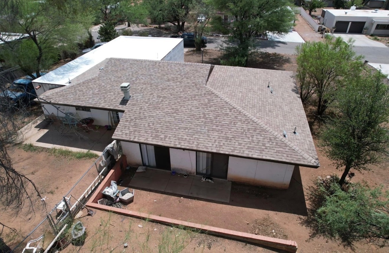 Finished W&D Roofing shingle roof replacement project on Arizona home
