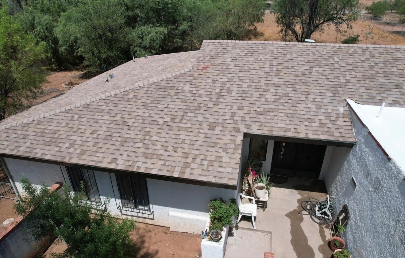 W&D Roofing completed architectural shingle roof installation with finished roof planes