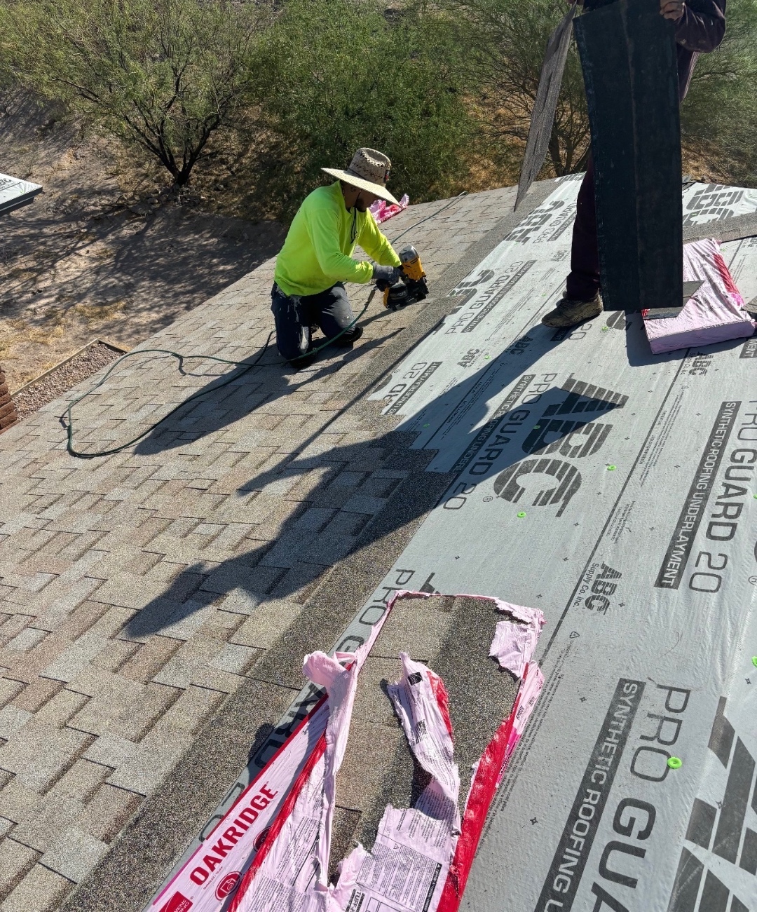 W&D Roofing shingle roof replacement installation progress on a residential project