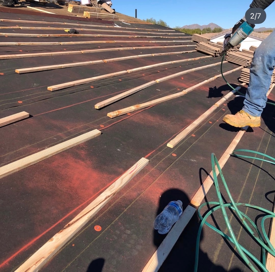 W&D Roofing tile roof underlayment and battens installed during replacement