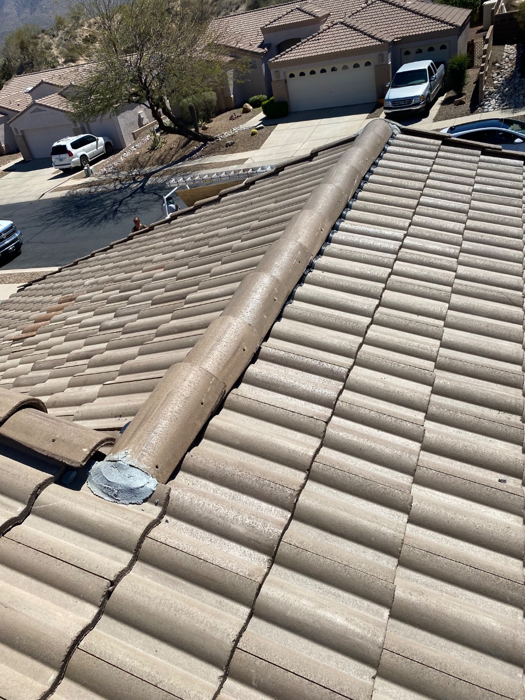 W&D Roofing completed tile roof with ventilation and ridge detail